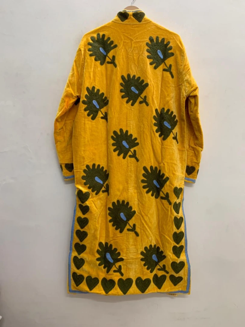Women's Long Suzani Coat | Artisan Embroidered Kimono Jacket view 6