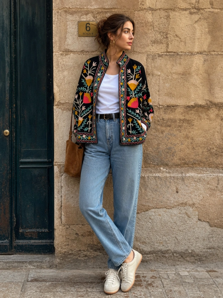 Floral Velvet Suzani Jacket