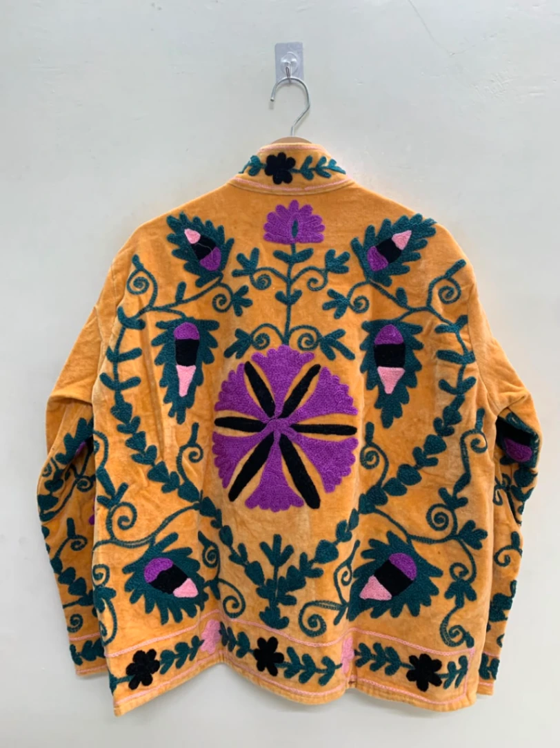 Embroidered Velvet Boho Jacket view 3