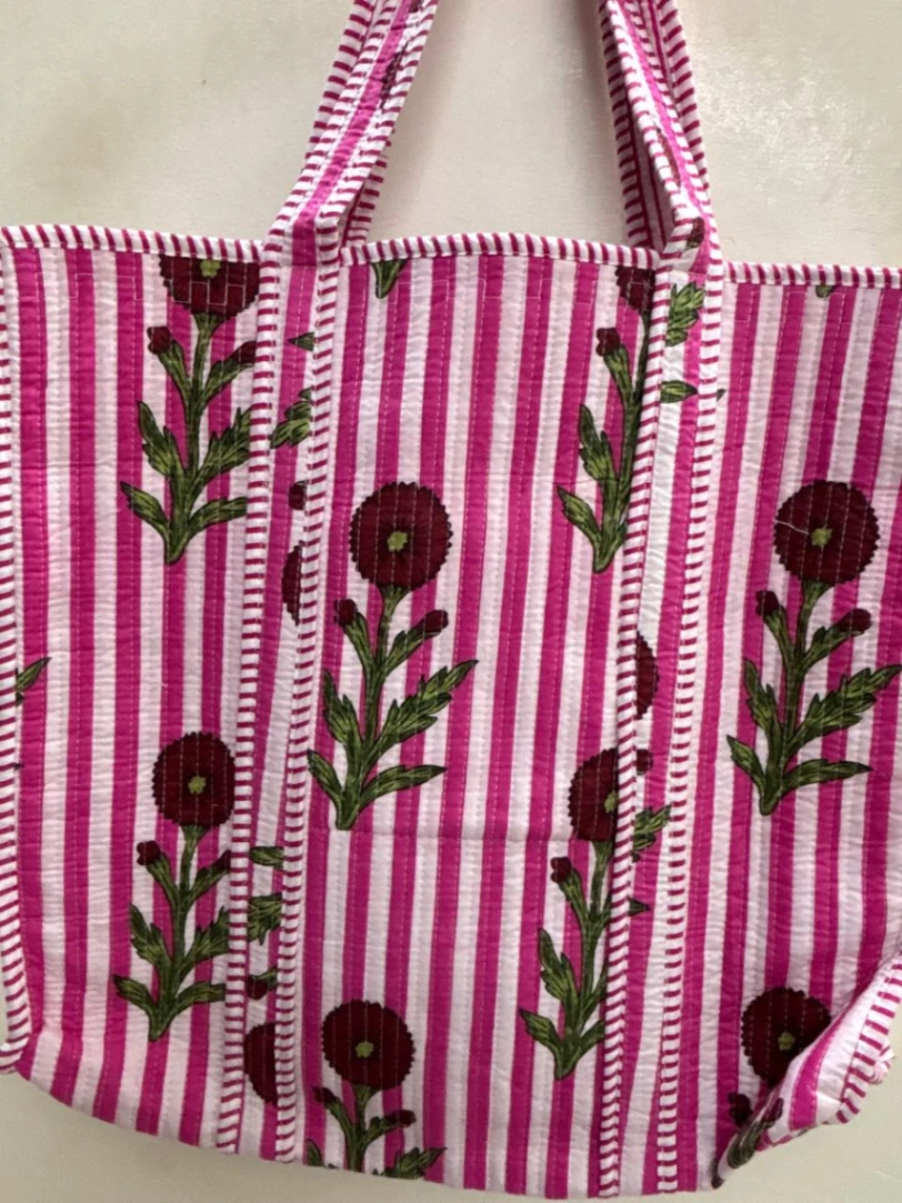 Boho-Inspired Cotton Tote Bag view 4