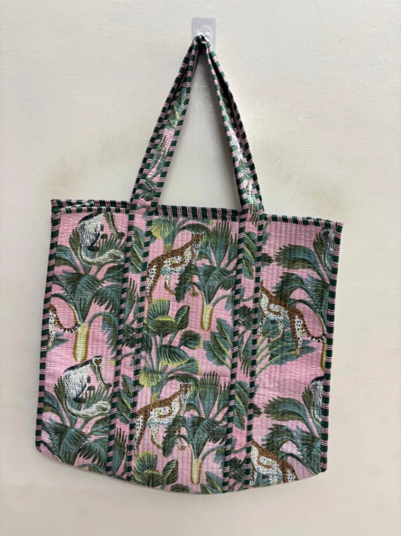 Reusable Fashion Tote Bag in Quilted Cotton view 4