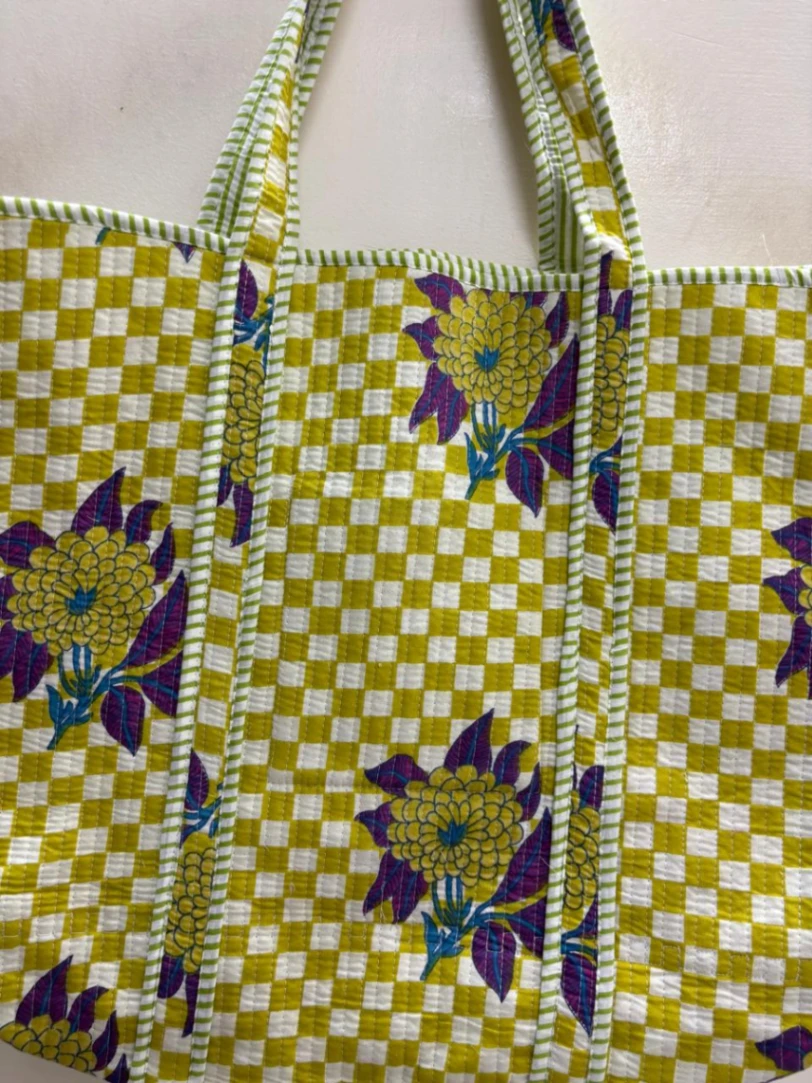 Handmade Quilted Cotton Shopping Bag view 3