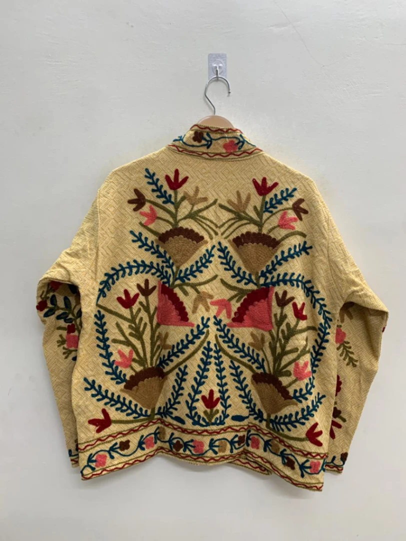 Handcrafted Cotton Suzani Jacket – Vibrant Embroidered Statement Outerwear alternate view