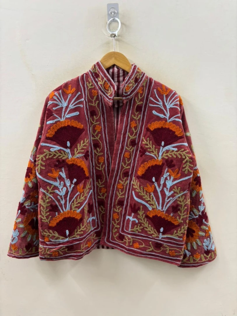 Women's Velvet Suzani Jacket view 5