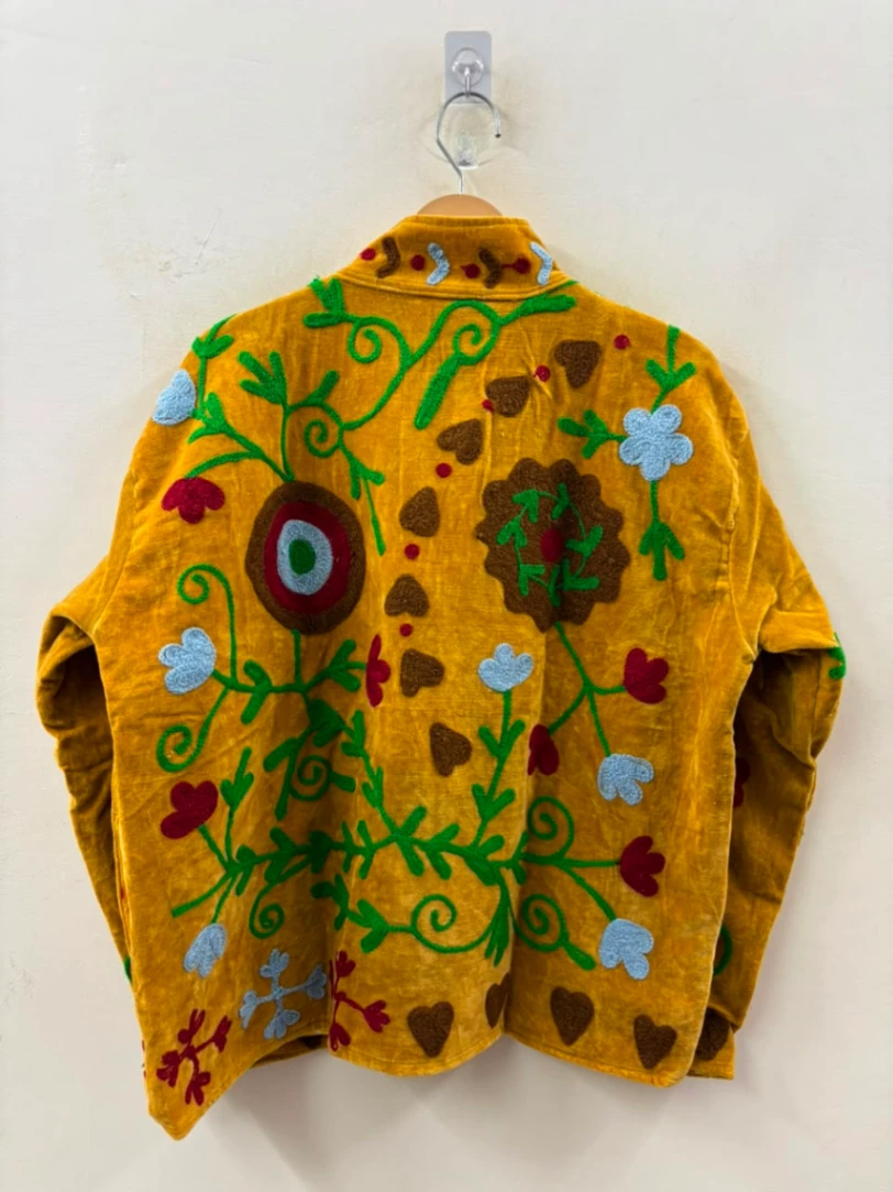 Women's Velvet Embroidered Suzani Jacket – Artisan Boho Wear alternate view