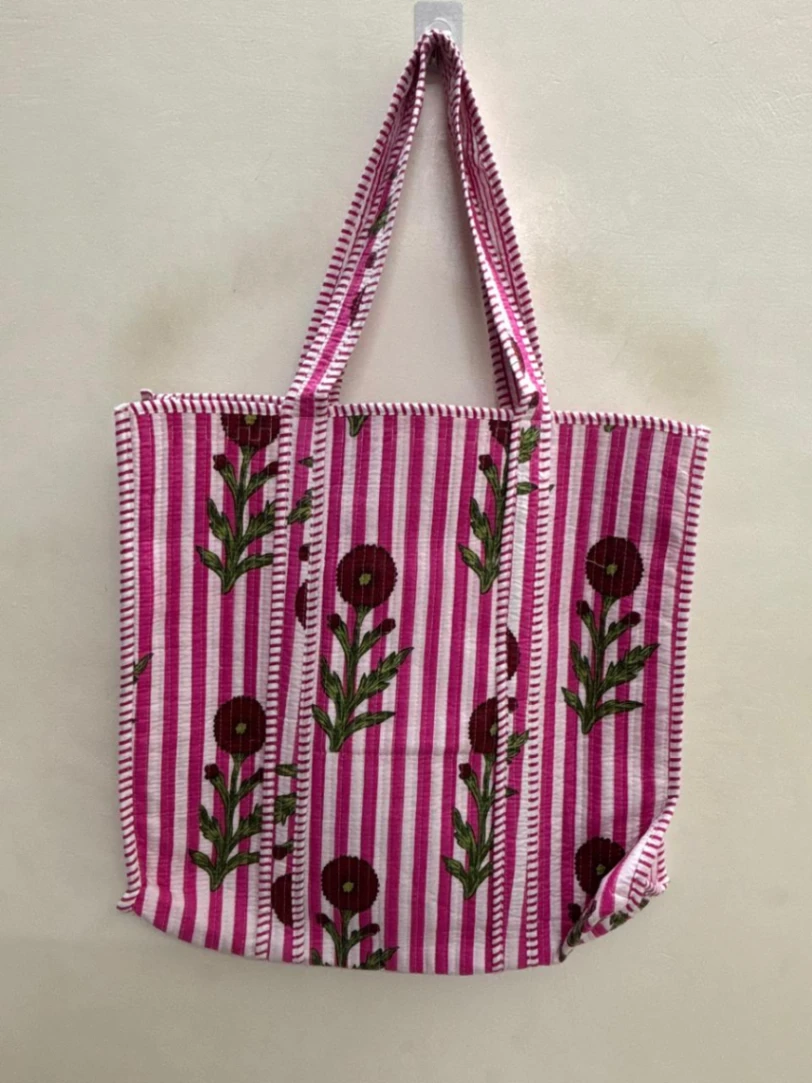 Boho-Inspired Cotton Tote Bag view 3