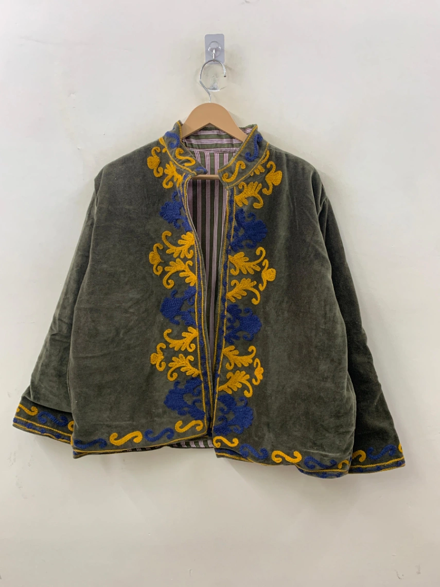 Boho Chic Velvet Suzani Coat view 6
