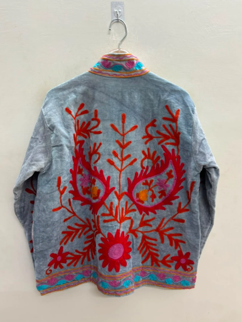 Premium Boho Velvet Suzani Embroidery Jacket alternate view