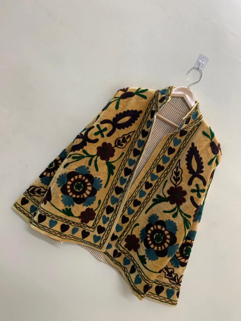 Luxury Velvet Suzani Jacket – Handcrafted Embroidered Statement Piece alternate view