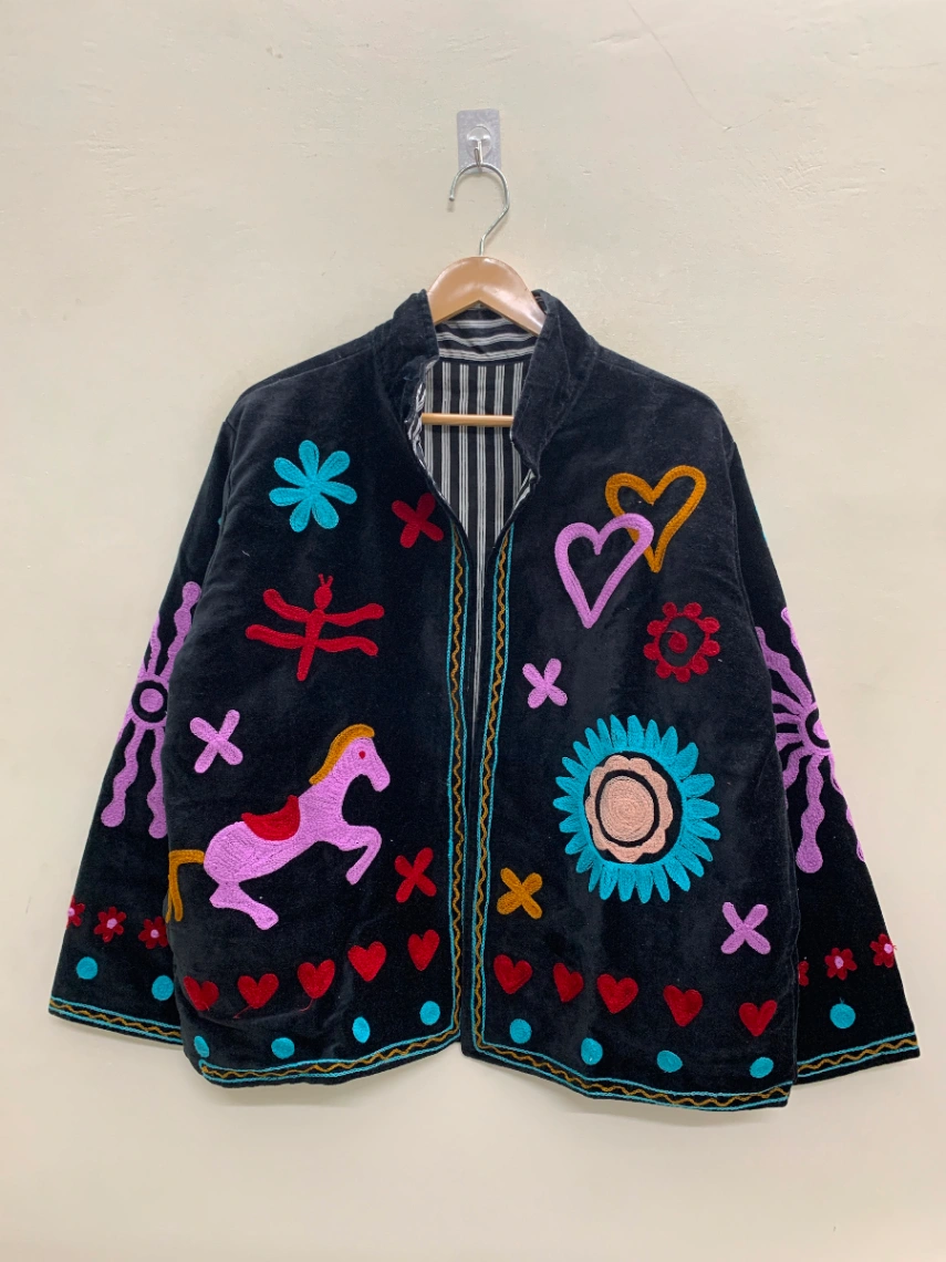 Traditional Embroidered Velvet Jacket alternate view