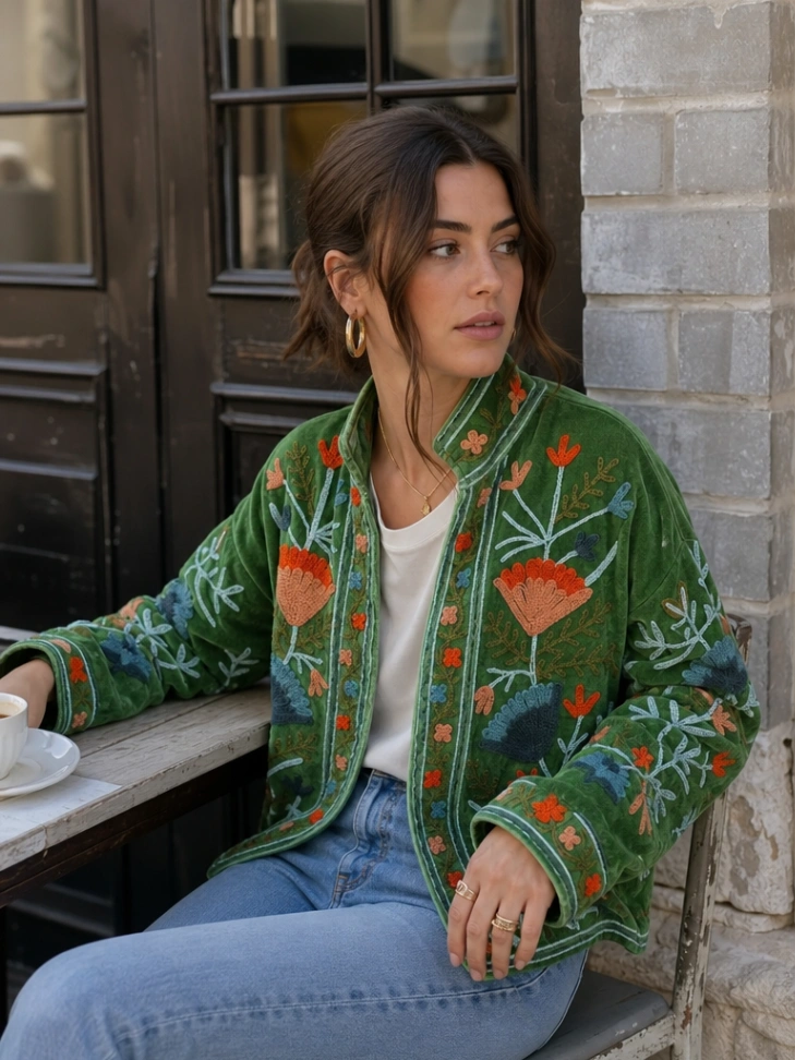 Vintage Velvet Suzani Jacket