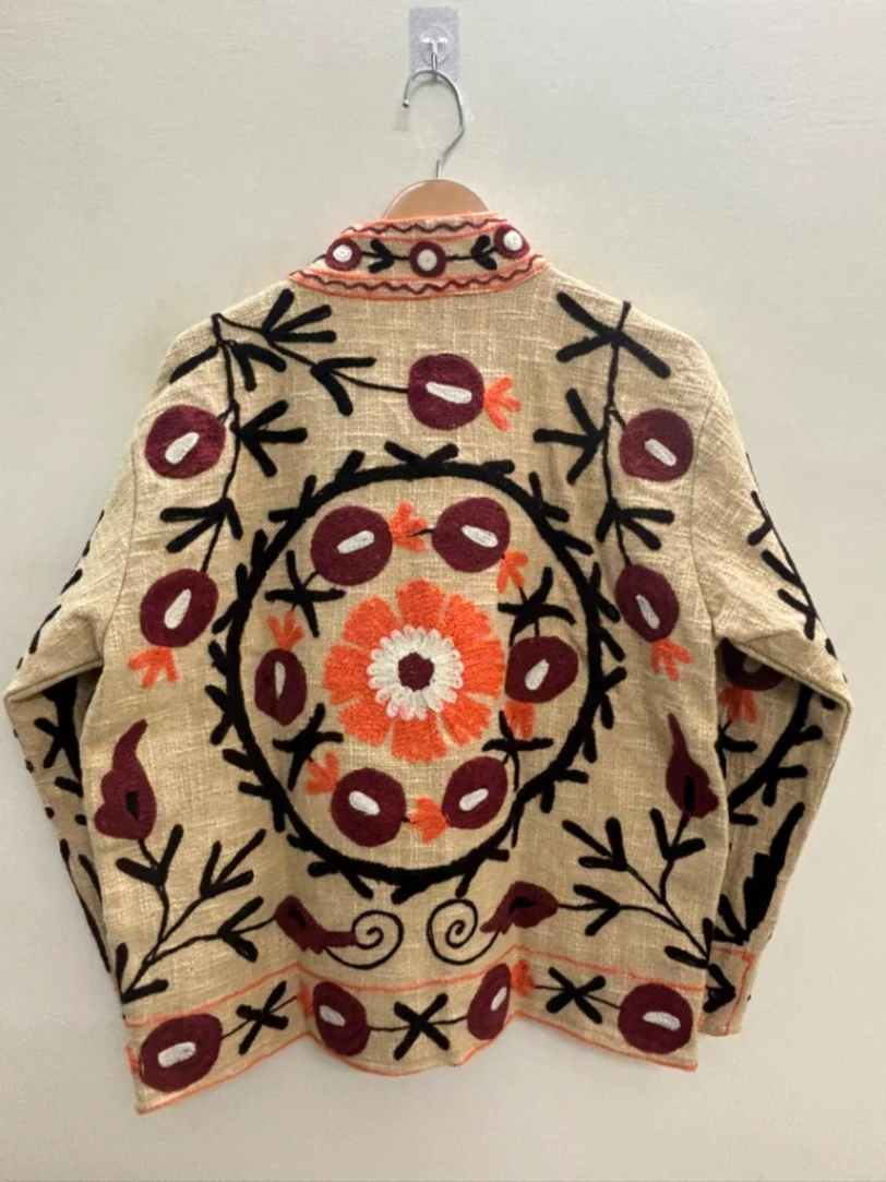 Vintage Style Cotton Suzani Embroidered Jacket alternate view