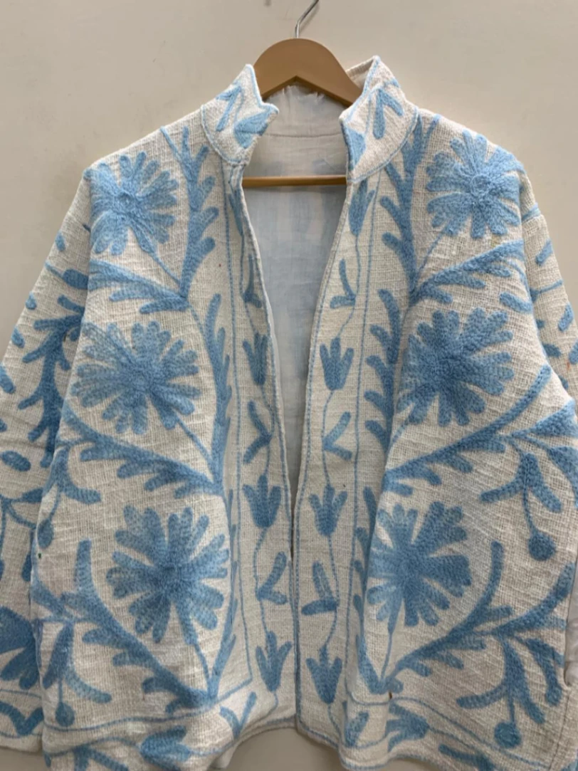 Artisan Cotton TNT Suzani Jacket – Colorful Embroidered Outerwear view 3