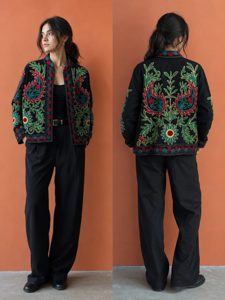 Designer Embroidered Velvet Jacket