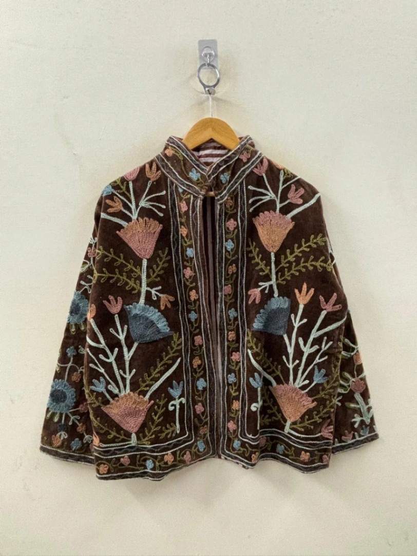 Boho Chic Velvet Suzani Coat view 5