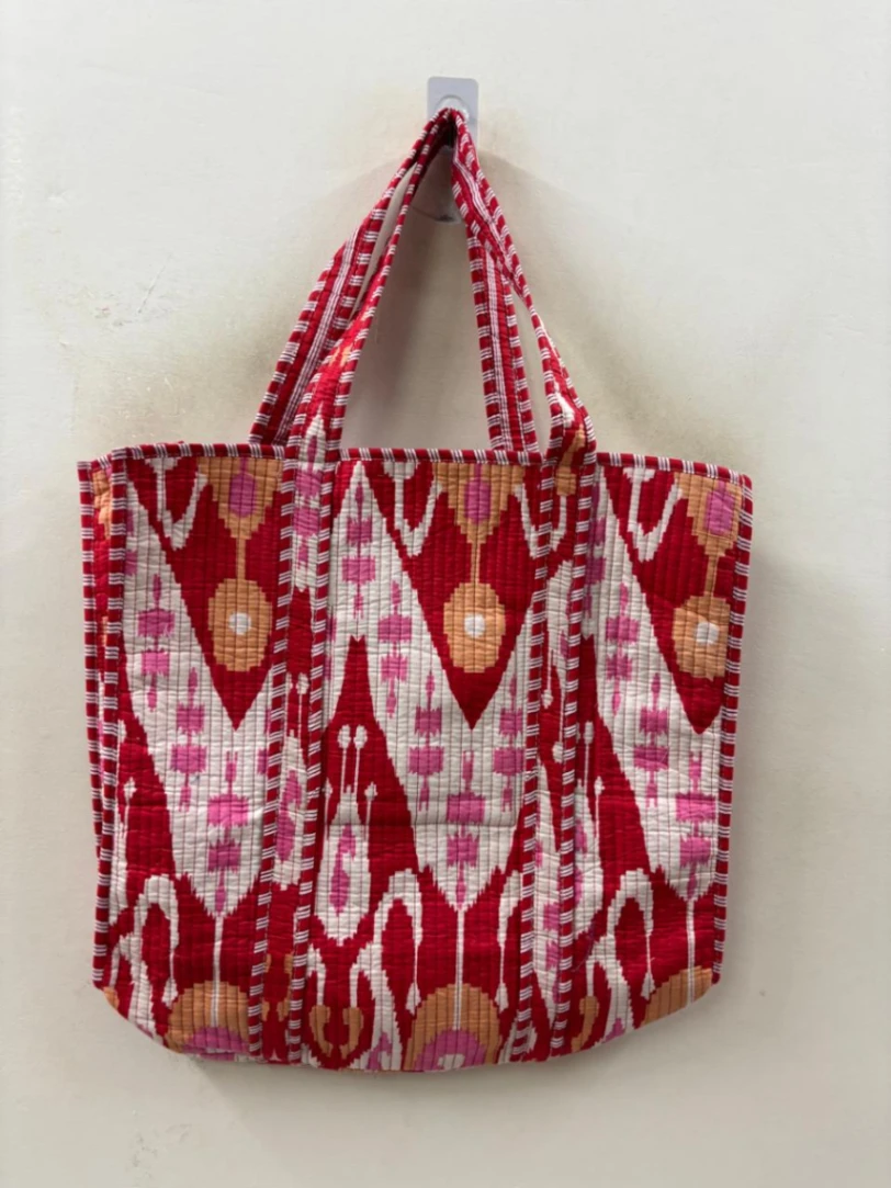 Eco-Friendly Quilted Cotton Shopping Tote Bag view 4
