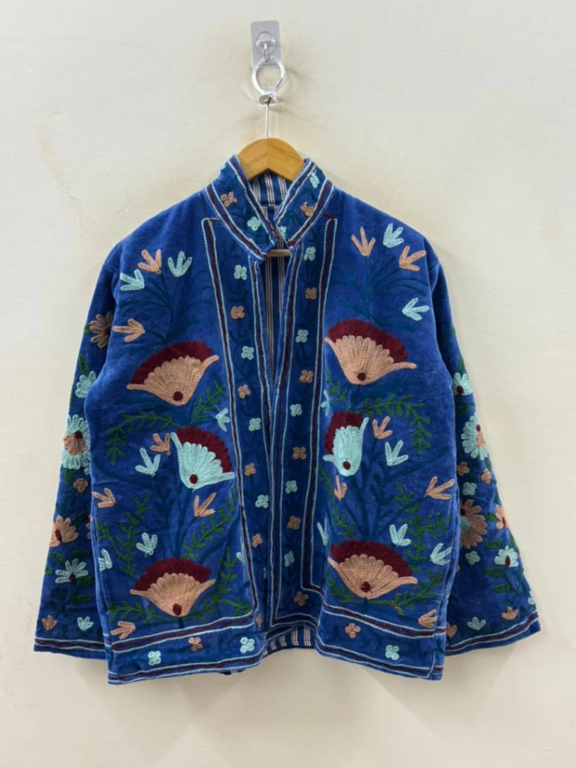 Vintage Style Velvet Suzani Jacket alternate view