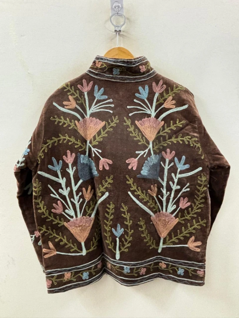 Boho Chic Velvet Suzani Coat view 4