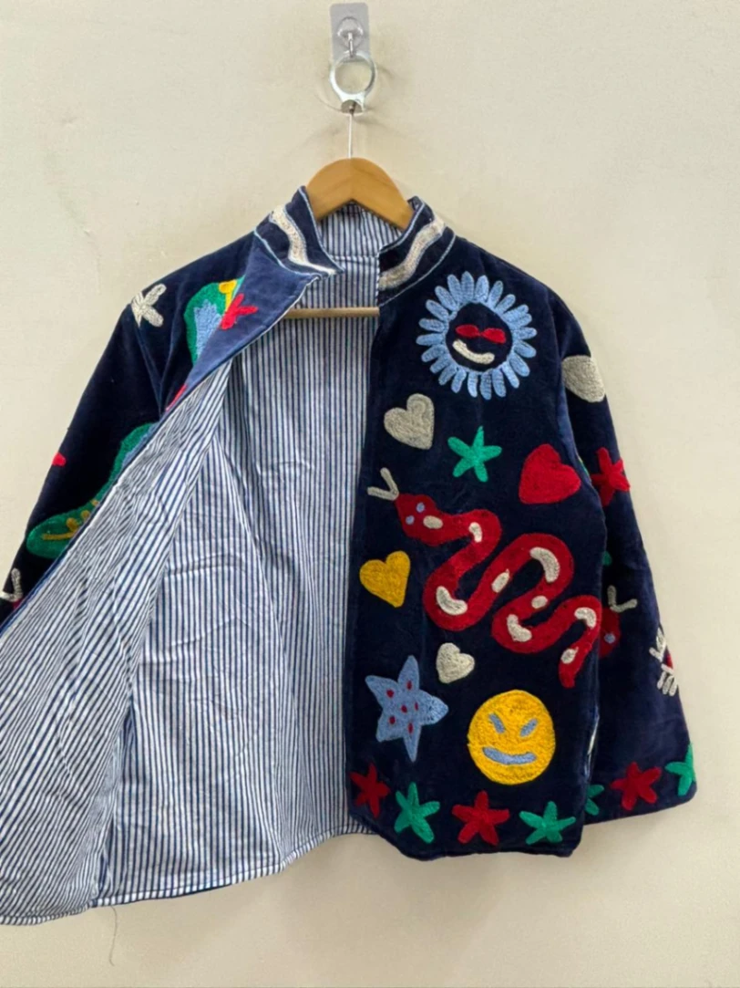 Boho Velvet Suzani Jacket alternate view