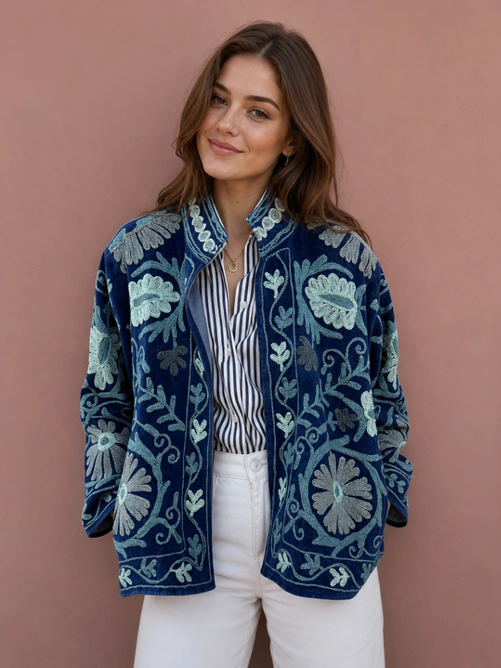 Artisan Embroidered Velvet Jacket alternate view