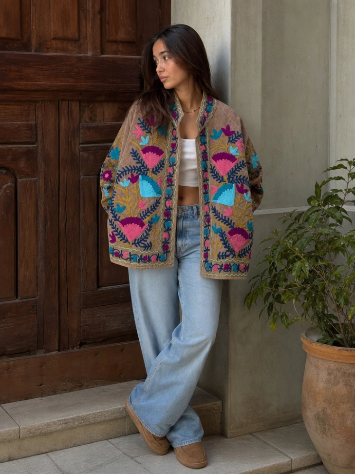 Traditional Suzani Velvet Coat