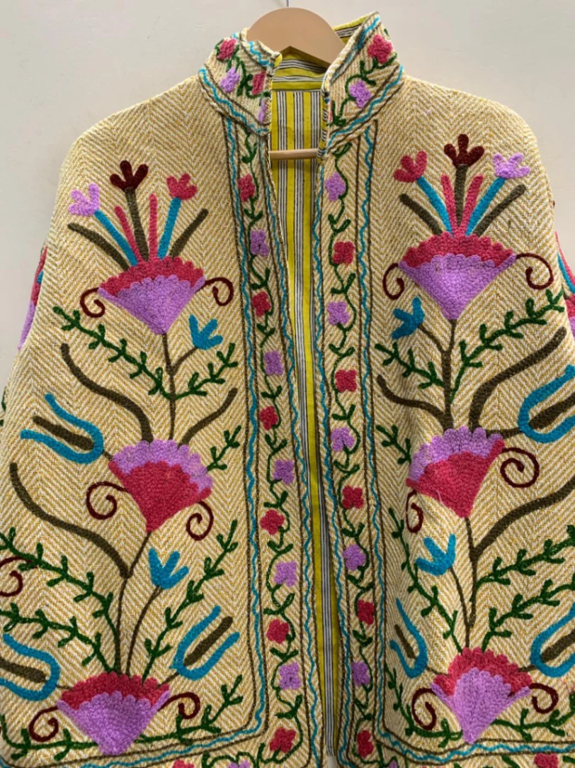 Artisan Cotton Suzani Jacket – Boho Chic Embroidered Layer view 3