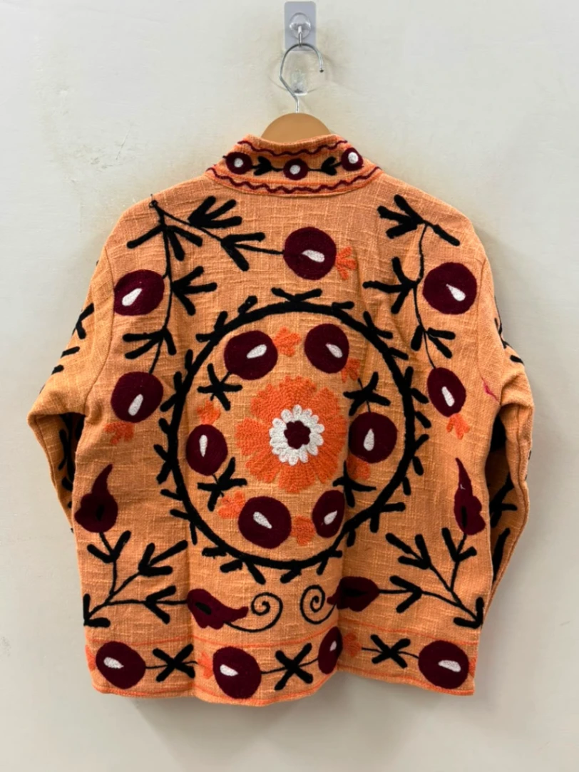 Handmade Cotton TNT Suzani Embroidered Jacket