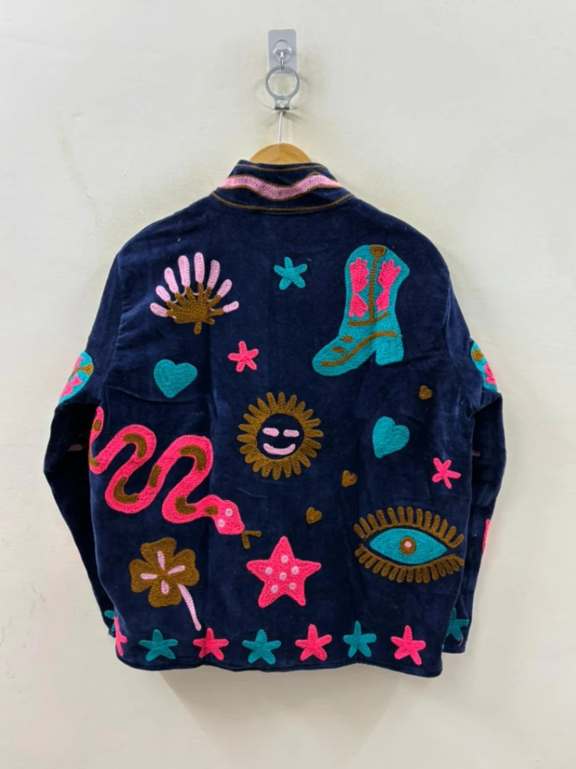 Bohemian Velvet Embroidery Jacket view 4