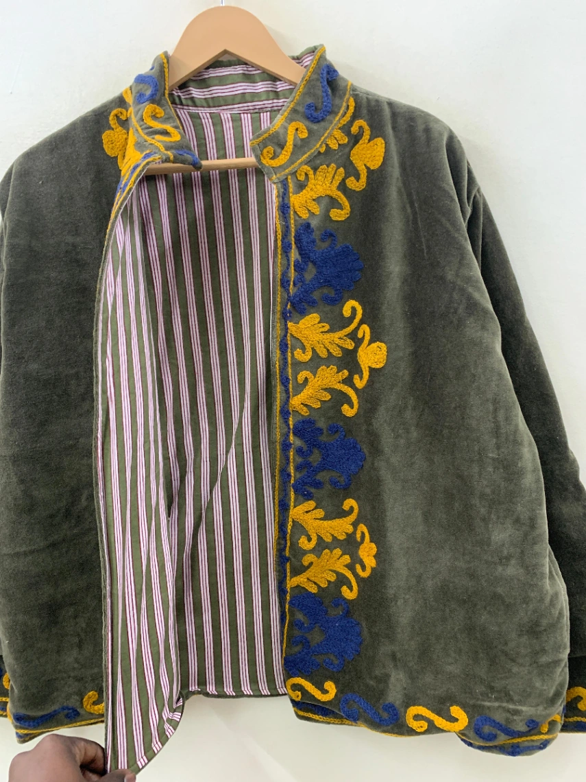 Boho Chic Velvet Suzani Coat view 5