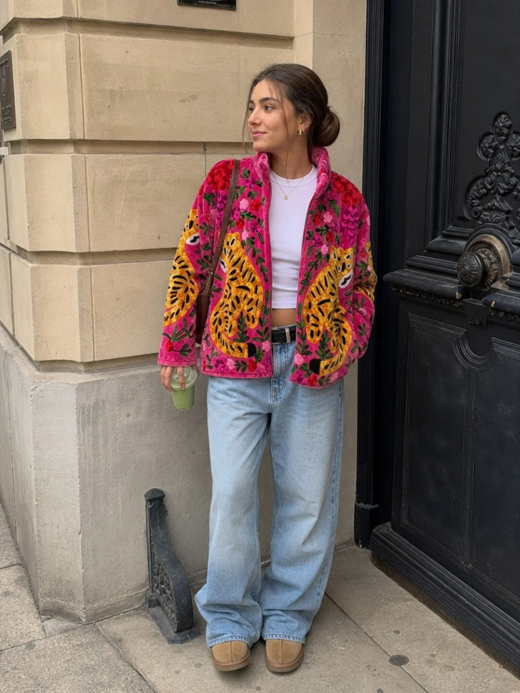 Unique Handmade Suzani Jacket – Vintage Textile Embroidered Coat