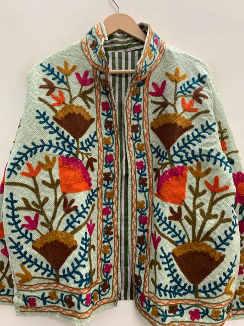 Premium Cotton Suzani Jacket – Traditional Embroidery Meets Modern Style view 3