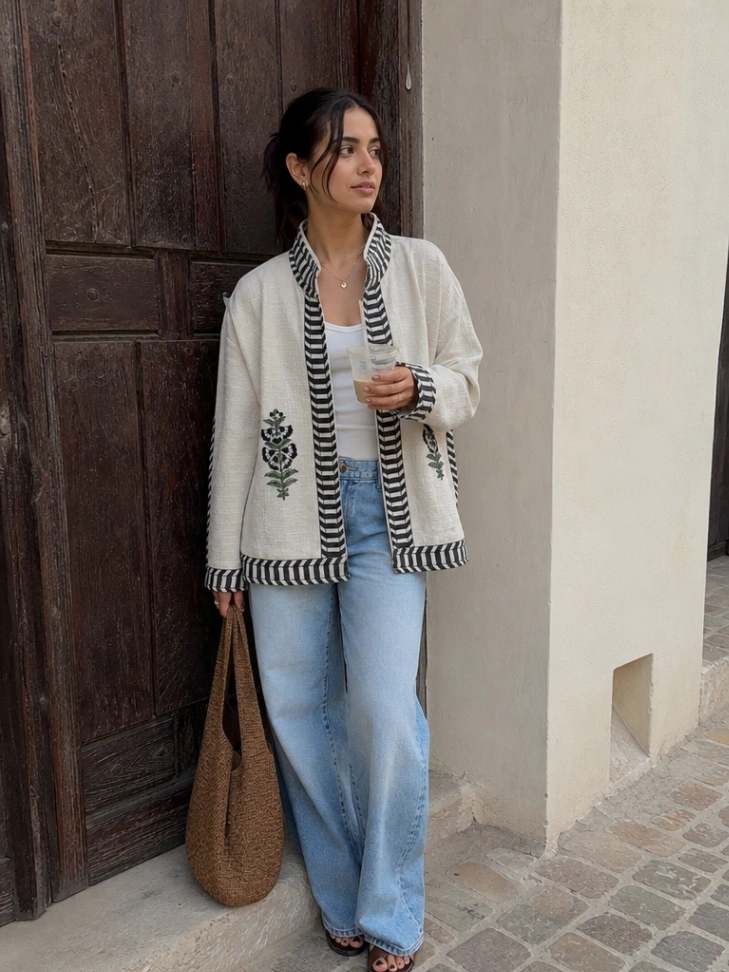 Vintage-Inspired Suzani Embroidered Jacket for Women