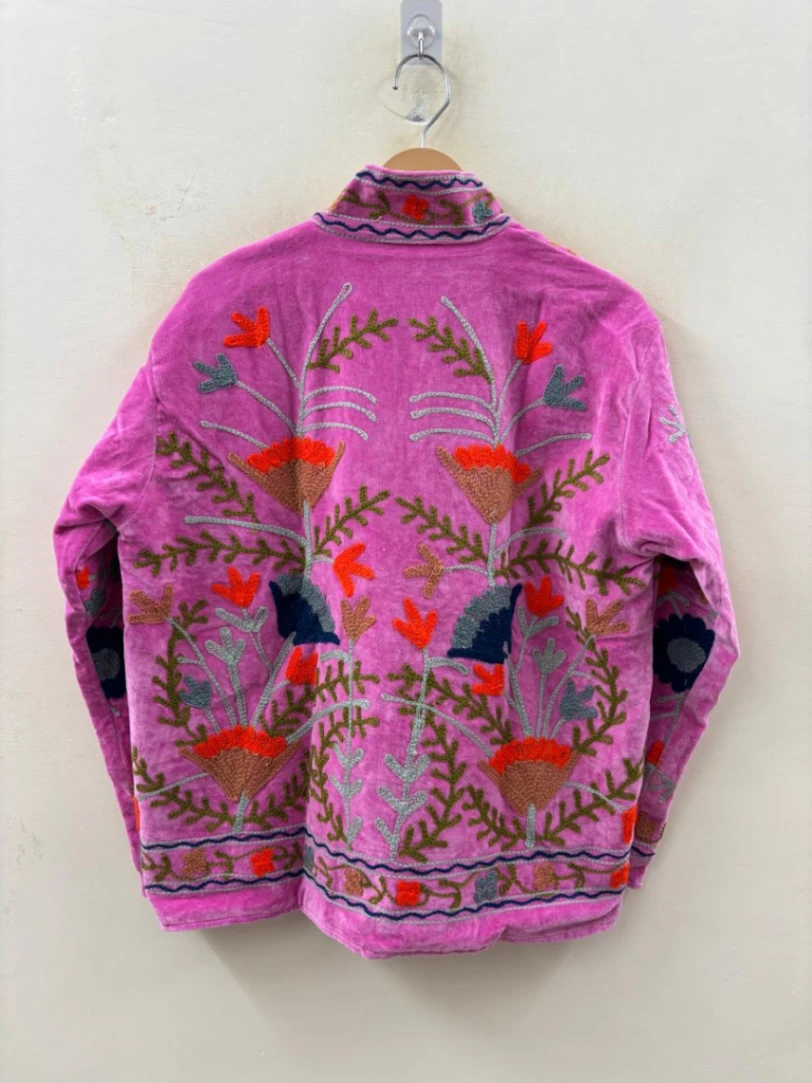 Handmade Suzani Quilted Jacket – Traditional Embroidered Fashion Piece alternate view