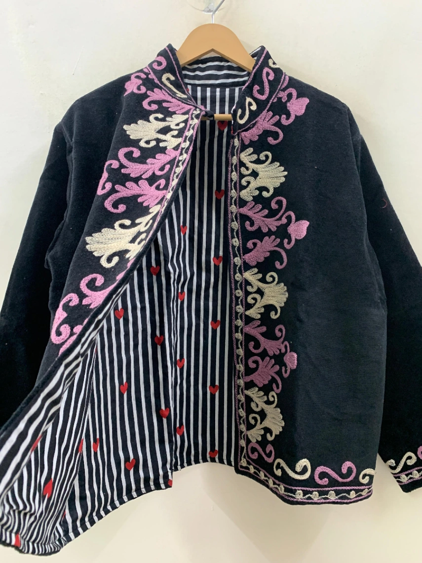 Women's Embroidered Velvet Suzani Jacket alternate view