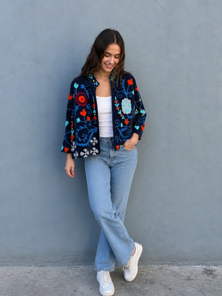 Handmade Embroidered Velvet Jacket