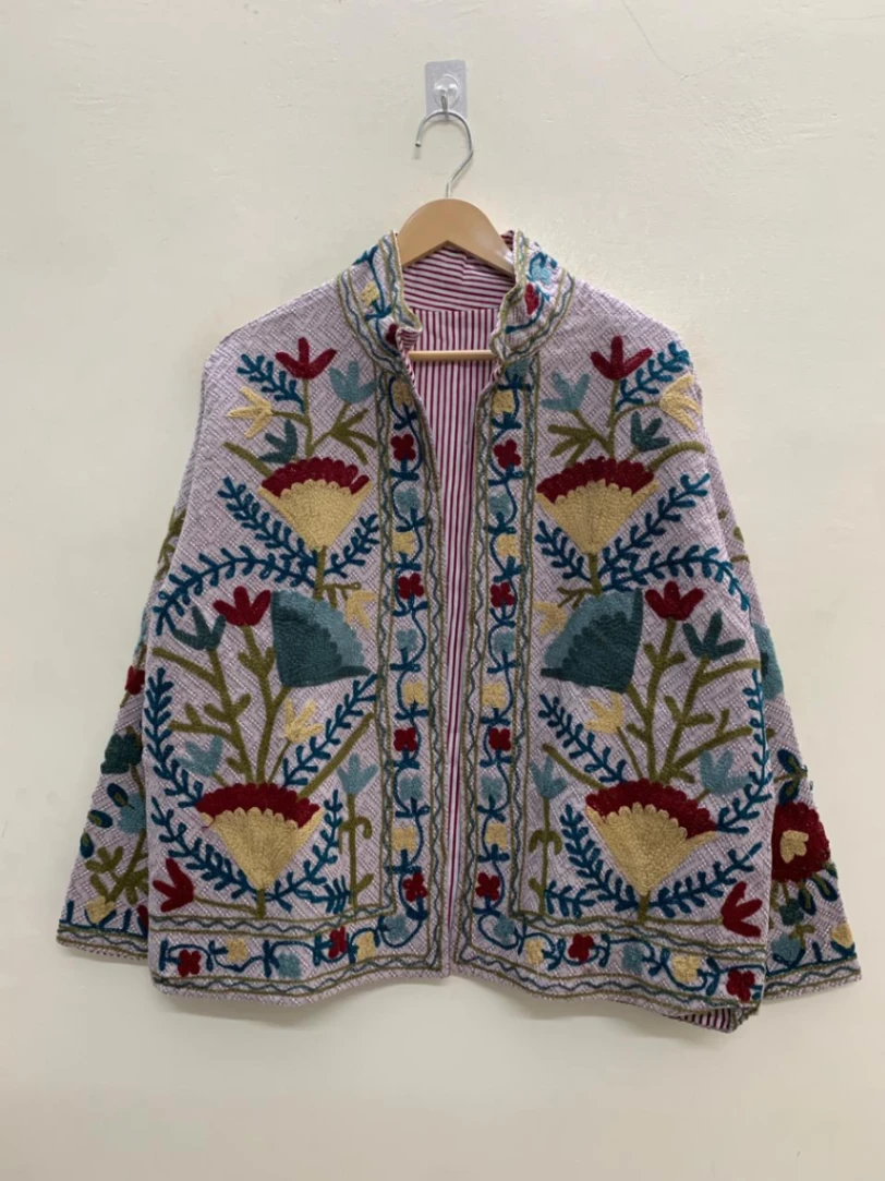 Women's Cotton Suzani Jacket – Unique Handmade Embroidered Fashion