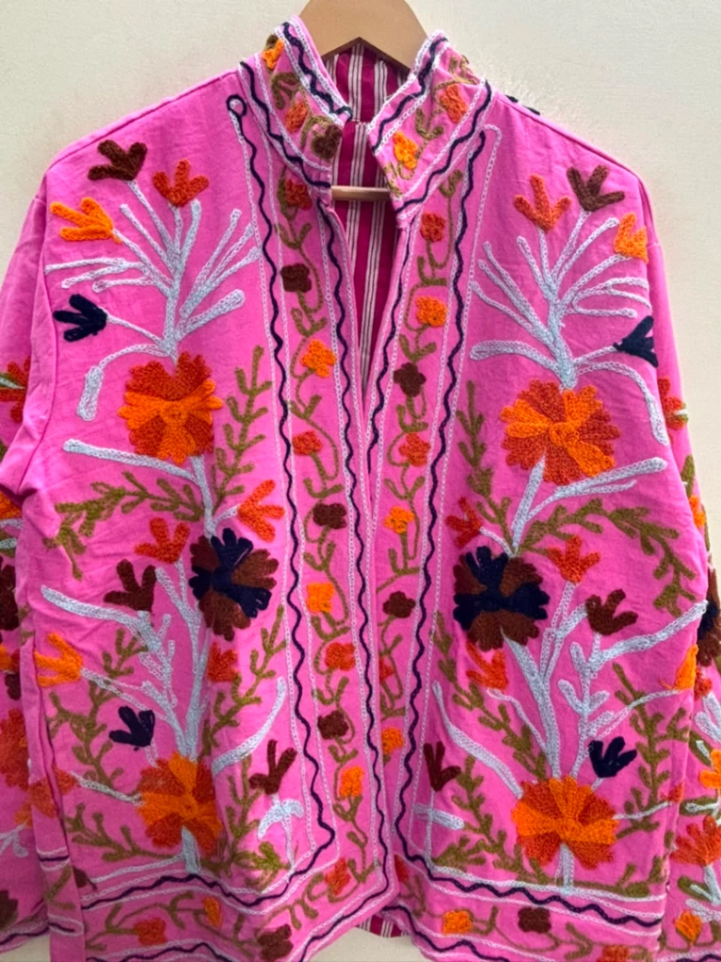 Women's Cotton Suzani Embroidery Jacket view 3
