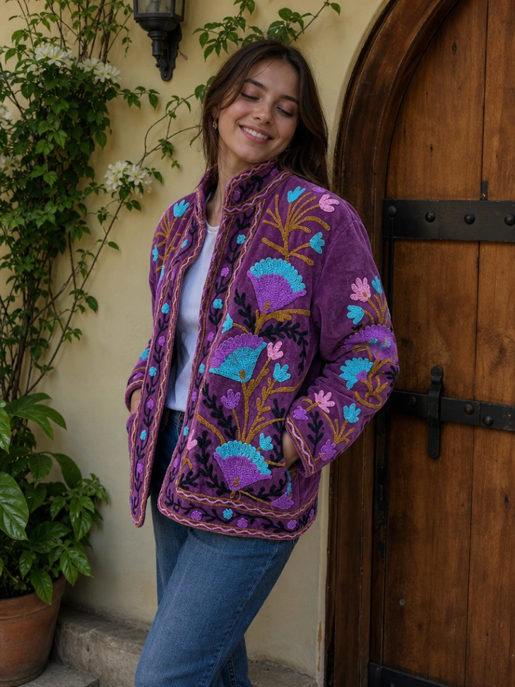 Handcrafted Velvet Suzani Coat