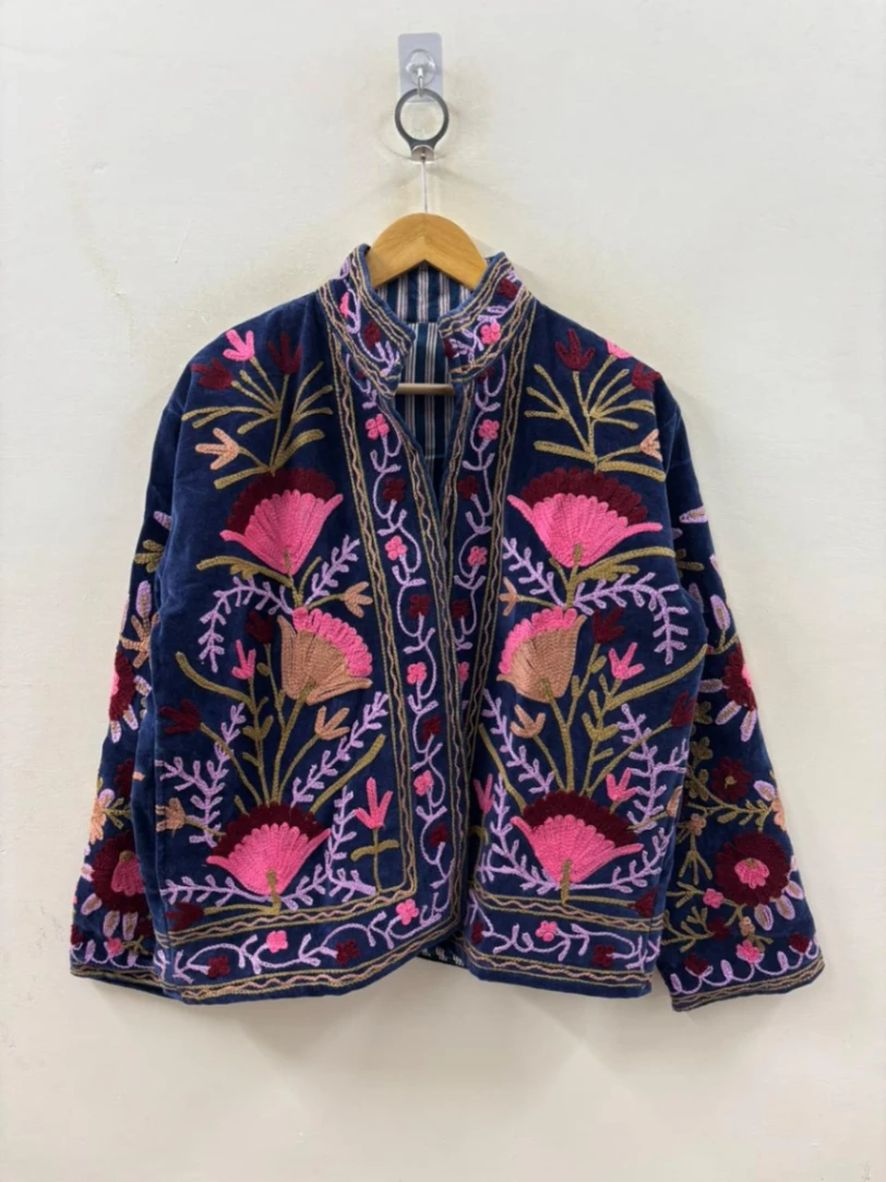 Embroidered Boho Velvet Jacket alternate view