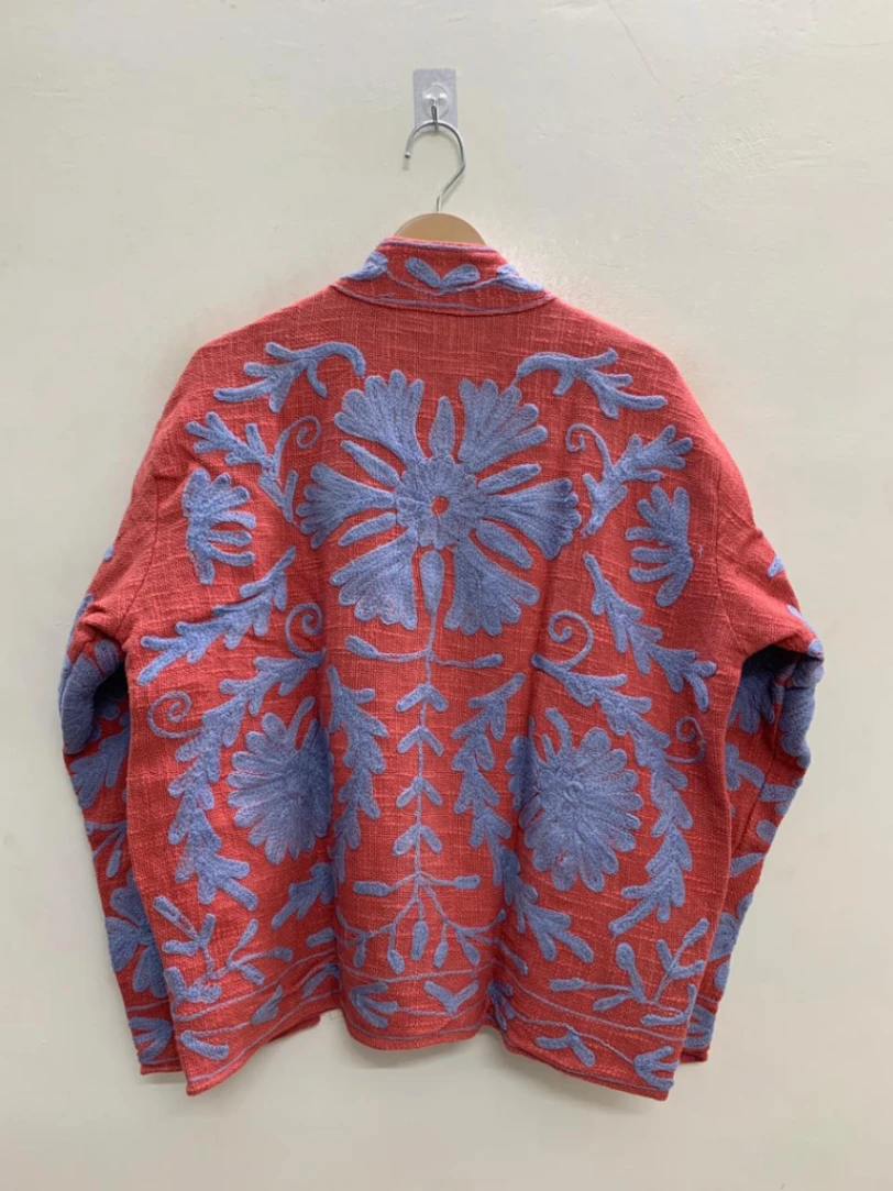 Cotton TNT Suzani Jacket – Handcrafted Embroidered Boho Layer alternate view