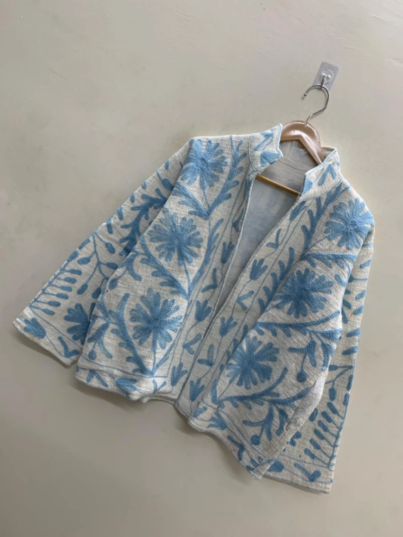 Artisan Cotton TNT Suzani Jacket – Colorful Embroidered Outerwear alternate view