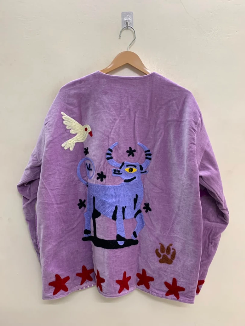Artisan Hand-Embroidered Y2K Nostalgia Statement Jacket alternate view