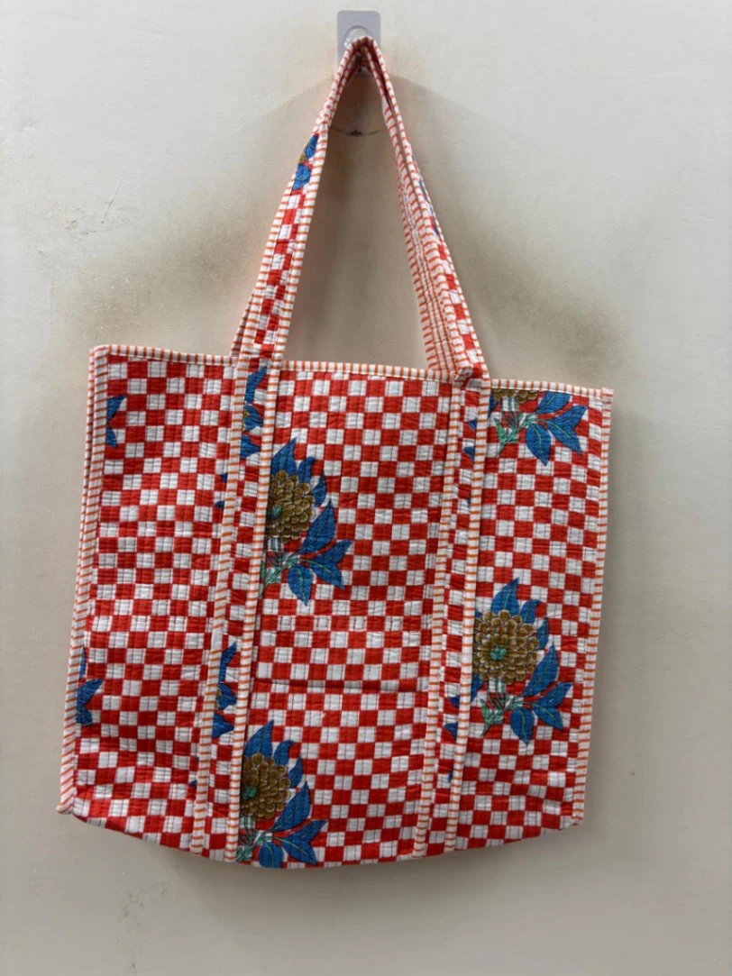 Cotton Market Tote Bag with Tiger Print view 4