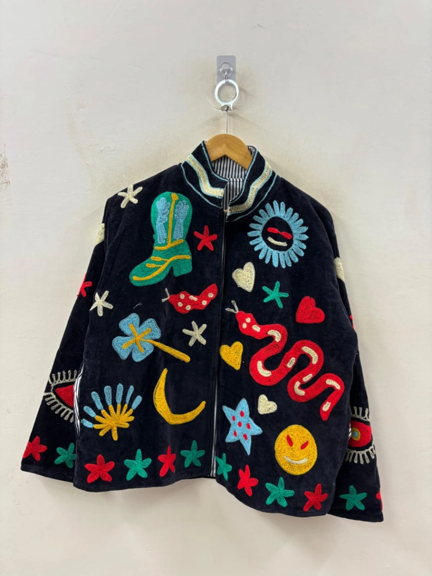 Floral Velvet Embroidered Jacket alternate view