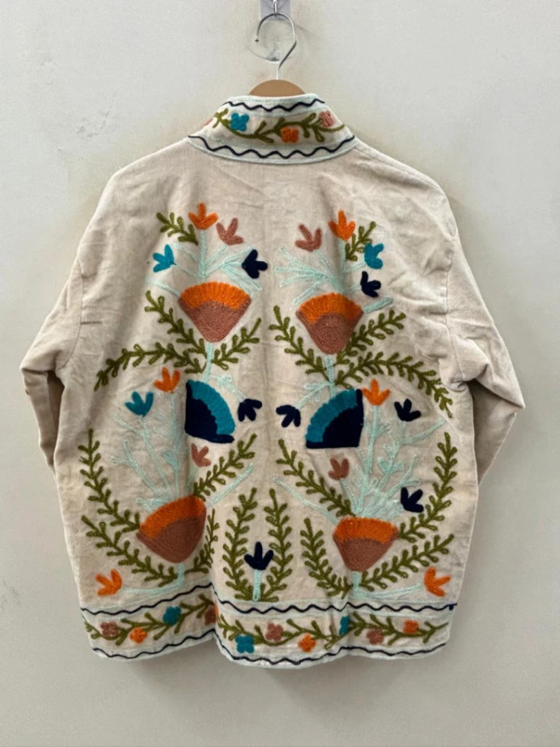 Vintage Suzani Embroidered Jacket – Handmade Boho Chic Outerwear alternate view