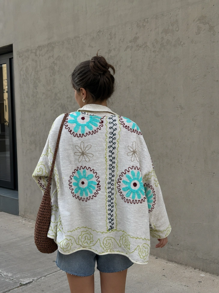 The Cream & Teal Floral Jacket