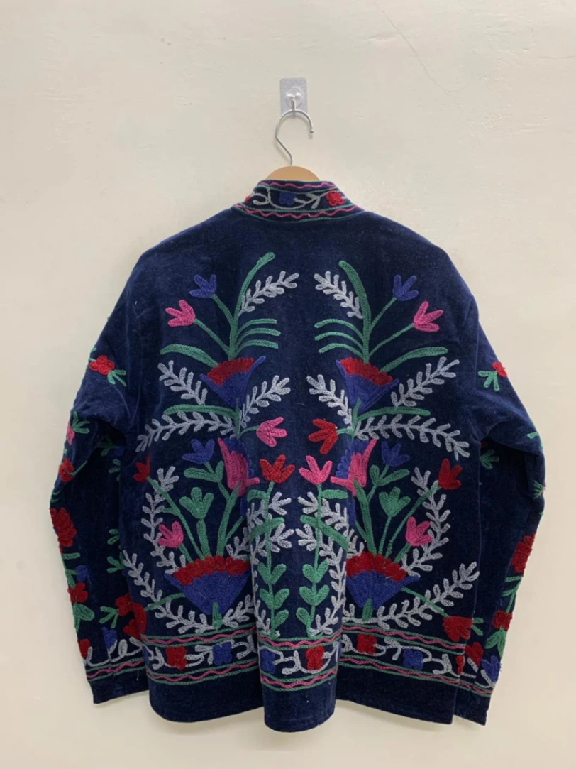 Women's Velvet Suzani Jacket – Artisan Embroidered Bohemian Elegance alternate view