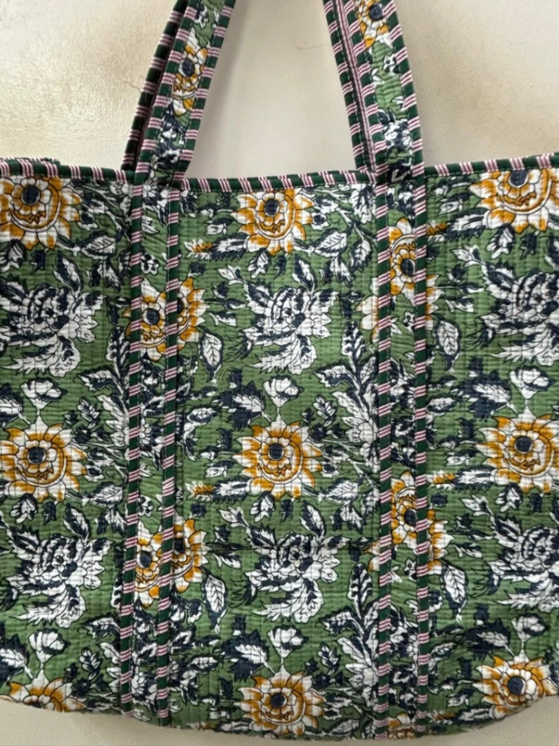 Quilted Cotton Everyday Tote Bag view 3