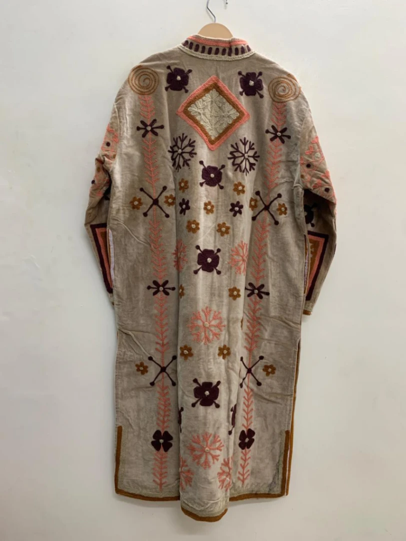 Long Suzani Jacket Handmade | Embroidered Boho Kimono for Women view 6