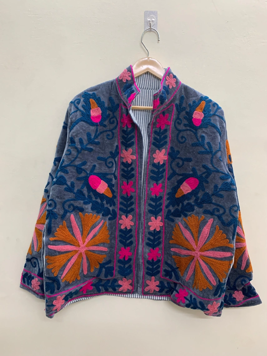 Festival Style Velvet Suzani Jacket alternate view